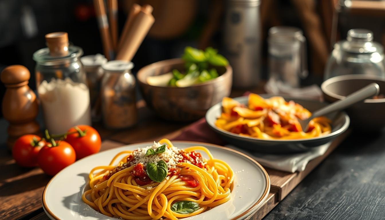 Comforting family dinner served at home