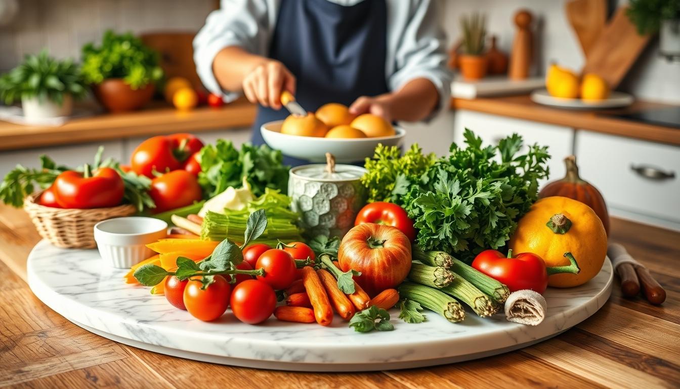 Fresh ingredients for healthy home cooking